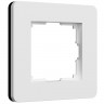 W0013068/ Рамка на 1 пост Split (белый/черный, soft-touch) W0013068