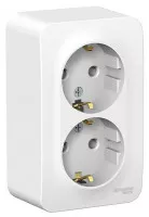 Розетка двойная Schneider Electric Blanca с заземлением без шторок с изолир. пластиной