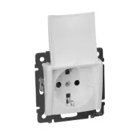 Розетка Legrand Valena 2К+З с крышкой и заземлением