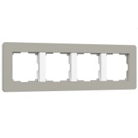 W0043067/ Рамка на 4 поста Split (дымчатый/белый, soft-touch) W0043067