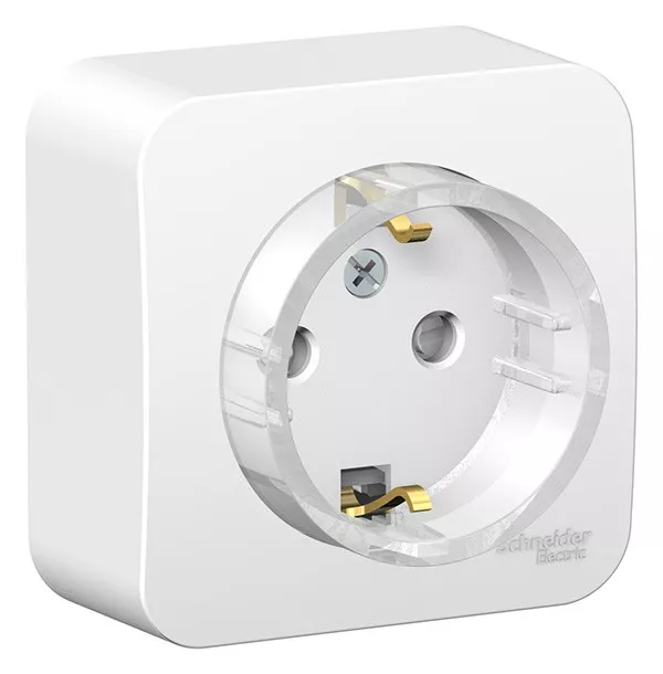 Розетка Schneider Electric Blanca с заземлением со шторками с компактн. изолир. пластиной