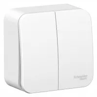 Выключатель Schneider Electric Blanca двухклавишный с изолир. пластиной 10А
