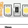 Лента светодиодная стандарт 3528, 120 LED/м, 9,6 Вт/м, 12В , IP20, Цвет: Красный