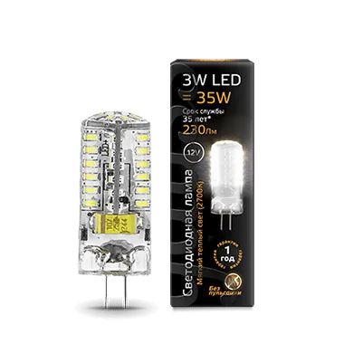 Светодиодная лампа Gauss LED 3Вт. G4 12V (теплый свет)