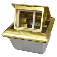 Люк встраиваемый на 1,5 поста (45х45 мм) с коробкой, латунь IP44.LUK/1,5BR44.