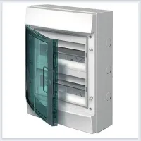 Бокс настенный ABB влагозащищенный Mistral65 на 24 мод. зеленая дверца с клеммным блоком 