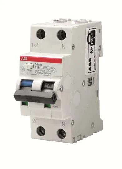 Дифавтомат ABB DS201  2-полюсный характеристика B  Тип -А
