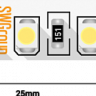 Лента светодиодная стандарт 3528, 120 LED/м, 9,6 Вт/м, 12В , IP20, Цвет: Желтый