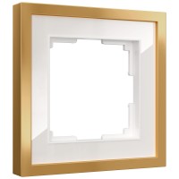 W0012853/ Рамка на 1 пост Baguette (белый/золотистая латунь) W0012853