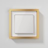 W0012853/ Рамка на 1 пост Baguette (белый/золотистая латунь) W0012853