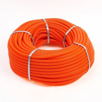 Труба ПНД гофрированная DKC д.16мм, лёгкая с протяжкой, цвет оранжевый (бухта 100м)