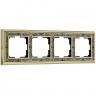 Рамка на 4 поста (золото/черный) WL77-Frame-04