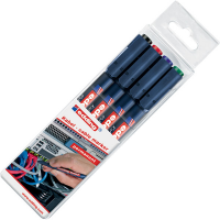 Набор маркеров для кабеля Edding E-8407 круглый наконечник 0,3мм черный, красный, зеленый, синий