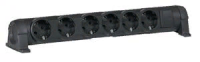 Колодка Legrand "Комфорт" черная 16А 6 розеток с выключателем (без кабеля)