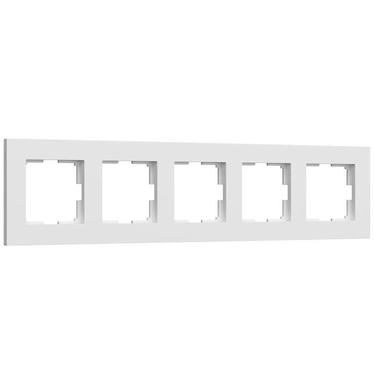 W0052961/ Рамка на 5 постов Slab (белый софт) W0052961