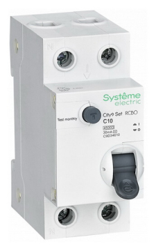 Дифференциальный автомат Systeme Electric City9 Set 1P+N 10A 30mA тип AC 4,5 kA (х-ка C)