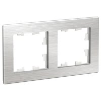 Рамка AtlasDesign двухместная (металл серебро)