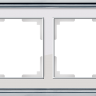 Рамка на 2 поста (хром/белый) WL17-Frame-02