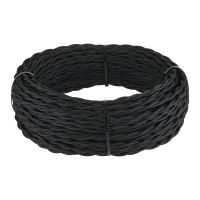 Ретро кабель витой 2х1,5 (черный) 20 м (под заказ) W6452208