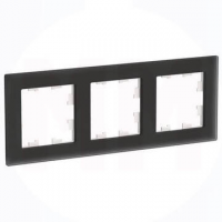 Рамка AtlasDesign трехместная (черное матовое стекло)