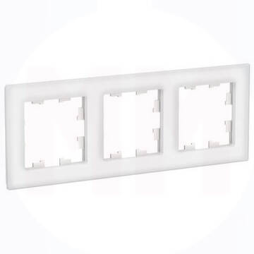 Рамка AtlasDesign трехместная (белое стекло)