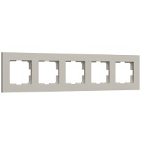 W0052917/ Рамка на 5 постов Slab (дымчатый софт) W0052917