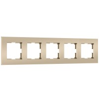 W0052911/ Рамка на 5 постов Slab (шампань софт) W0052911