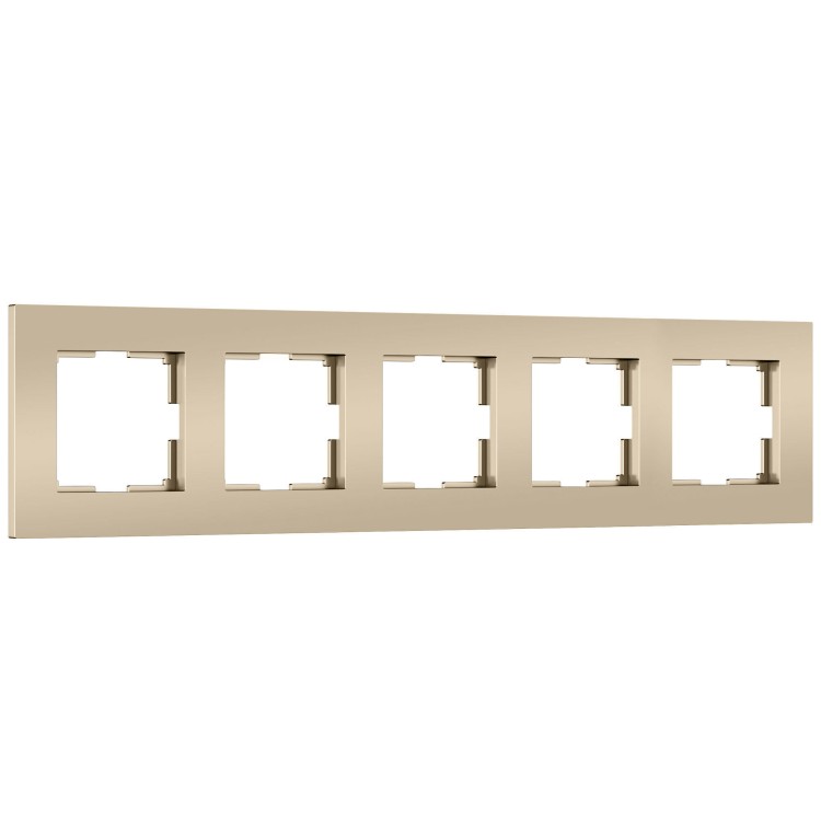W0052911/ Рамка на 5 постов Slab (шампань софт) W0052911