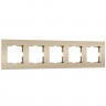 W0052911/ Рамка на 5 постов Slab (шампань софт) W0052911