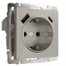W1271704/ Розетка с заземлением, шторками и USB тип A+C (дымчатый) W1271704