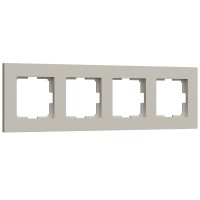 W0042917/ Рамка на 4 поста Slab (дымчатый софт) W0042917