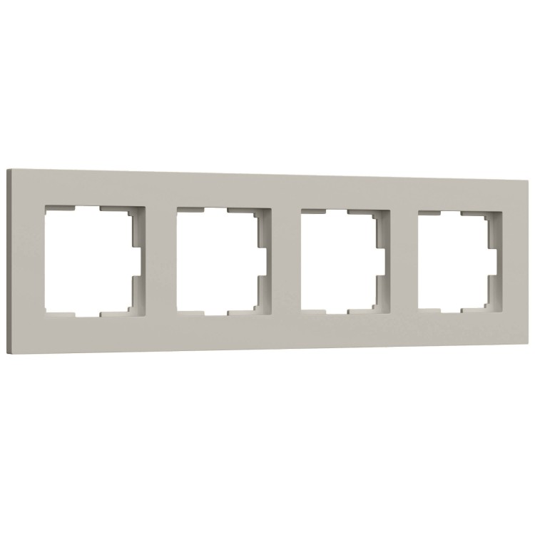 W0042917/ Рамка на 4 поста Slab (дымчатый софт) W0042917