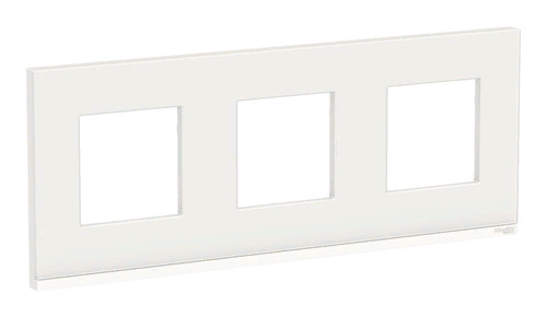 Рамка Unica Pure трехместная горизонтальная (белое стекло / белый)