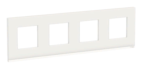 Рамка Unica Pure четырехместная горизонтальная (белое стекло / белый)