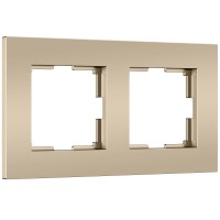 W0022911/ Рамка на 2 поста Slab (шампань софт) W0022911