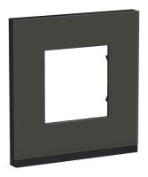 Рамка Unica Pure одноместная (черное стекло / антрацит)