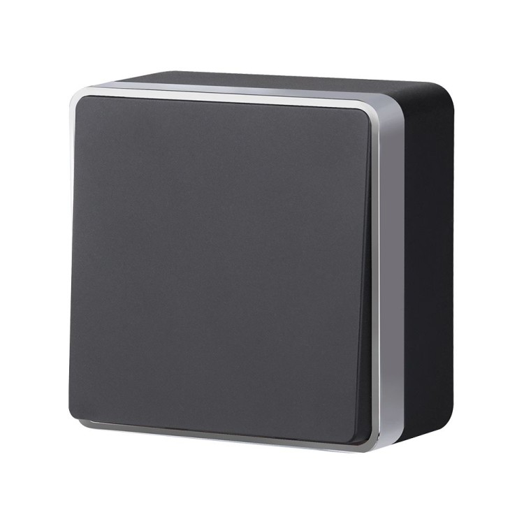 Выключатель одноклавишный проходной Gallant черный с серебром W5012034 Выключатель одноклавишный проходной Gallant черный с серебром W5012034