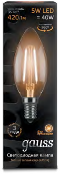 Лампа Gauss LED Filament Candle E14 5W 2700К 