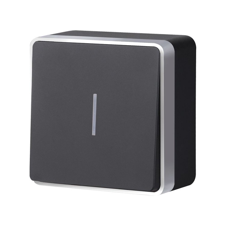 Выключатель одноклавишный с подсветкой Gallant черный с серебром W5010134 W5010134 Выключатель одноклавишный с подсветкой Gallant черный с серебром W5010134 W5010134