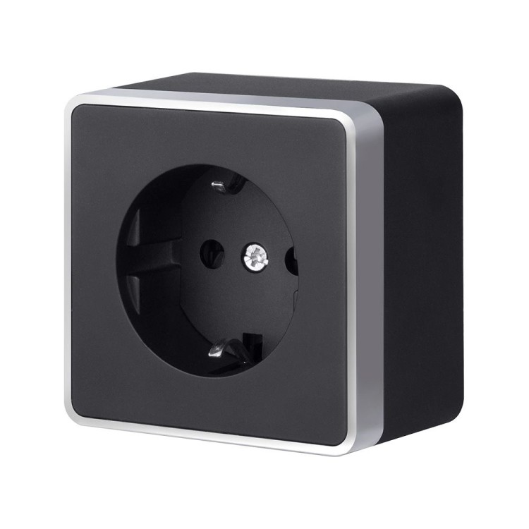 Розетка с заземлением и шторками Gallant черный с серебром W5071134 W5071134 Розетка с заземлением и шторками Gallant черный с серебром W5071134 W5071134
