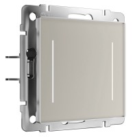 W4522014/ Сенсорный выключатель двухклавишный с подсветкой (дымчатый) W4522014