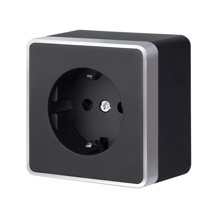 Розетка с заземлением Gallant черный с серебром W5071034 W5071034 Розетка с заземлением Gallant черный с серебром W5071034 W5071034