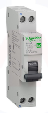Дифференциальный автомат Schneider Electric Easy9 1П+Н 16А 30мА C тип AC 4,5кА 1 модуль