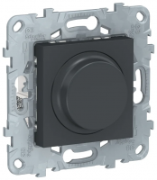 Светорегулятор поворотно-нажимной 5-200 Вт Unica New (антрацит)