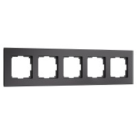 W0053108/ Рамка на 5 постов Senso (черный, стекло soft-touch) W0053108