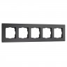 W0053108/ Рамка на 5 постов Senso (черный, стекло soft-touch) W0053108