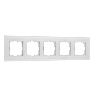 W0053101/ Рамка на 5 постов Senso (белый, стекло soft-touch) W0053101