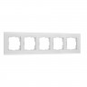 W0053101/ Рамка на 5 постов Senso (белый, стекло soft-touch) W0053101
